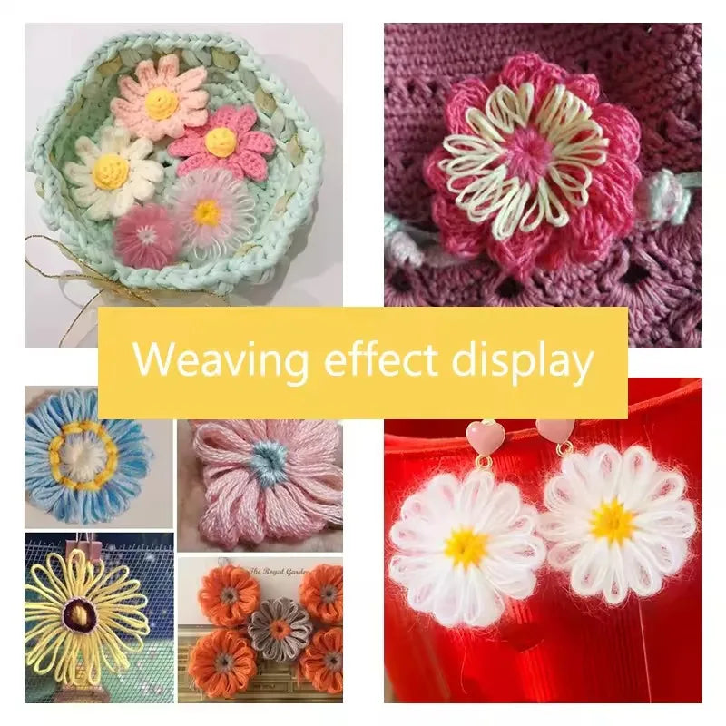 DIY Flower Loom Knitting Plastic Weaving Tool Making Handmade Flowers Qme