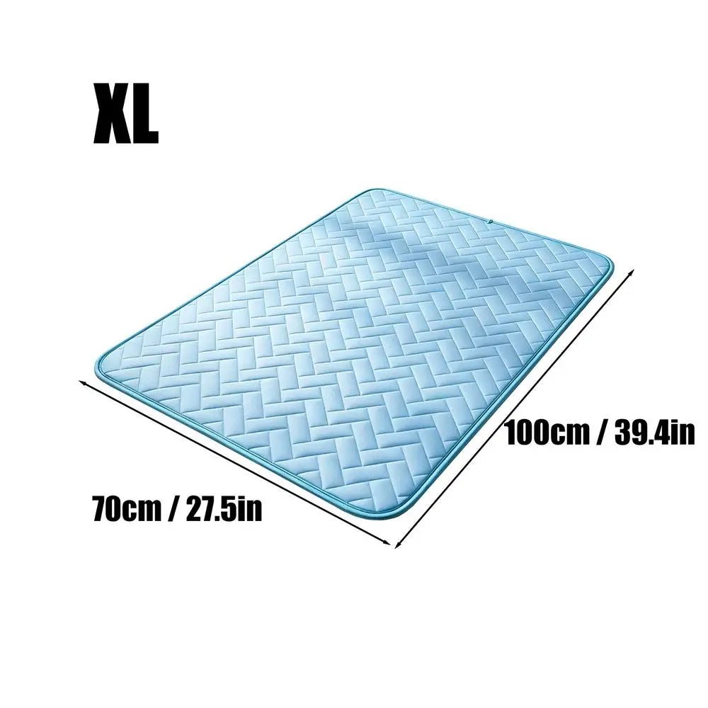 Dog Cooling Mat Pet Kennel Cold Pad Puppy Heat Absorption Mat for Outdoor Indoor Backyard Balcony Home Living Room Bedroom Qme XL
