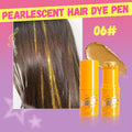 6 Colors Temporary Hair Color Stick, Pearl Shimmer Comb Hair Dye Pen, Washable Waterproof Hair Chalk for Party Cosplay &Festival Qme 06