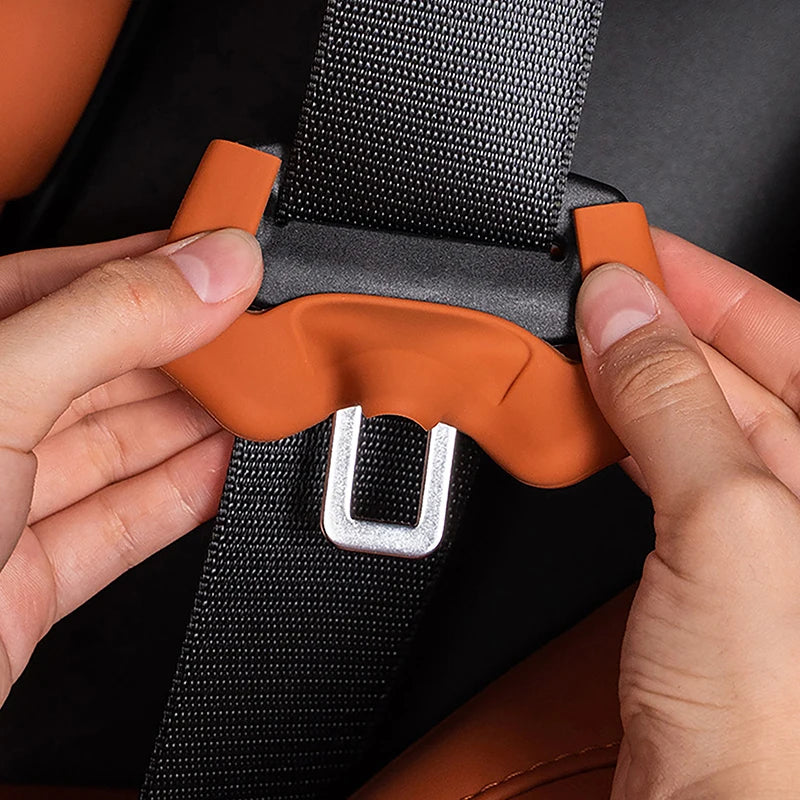 Seat Belt Buckle Cover Anti-scratch Rubber Car Protector Clip Qme
