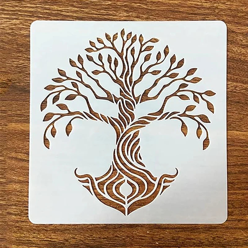 Reusable Tree Stencils Life Stencil Painting Wood Airbrush Drawing Qme
