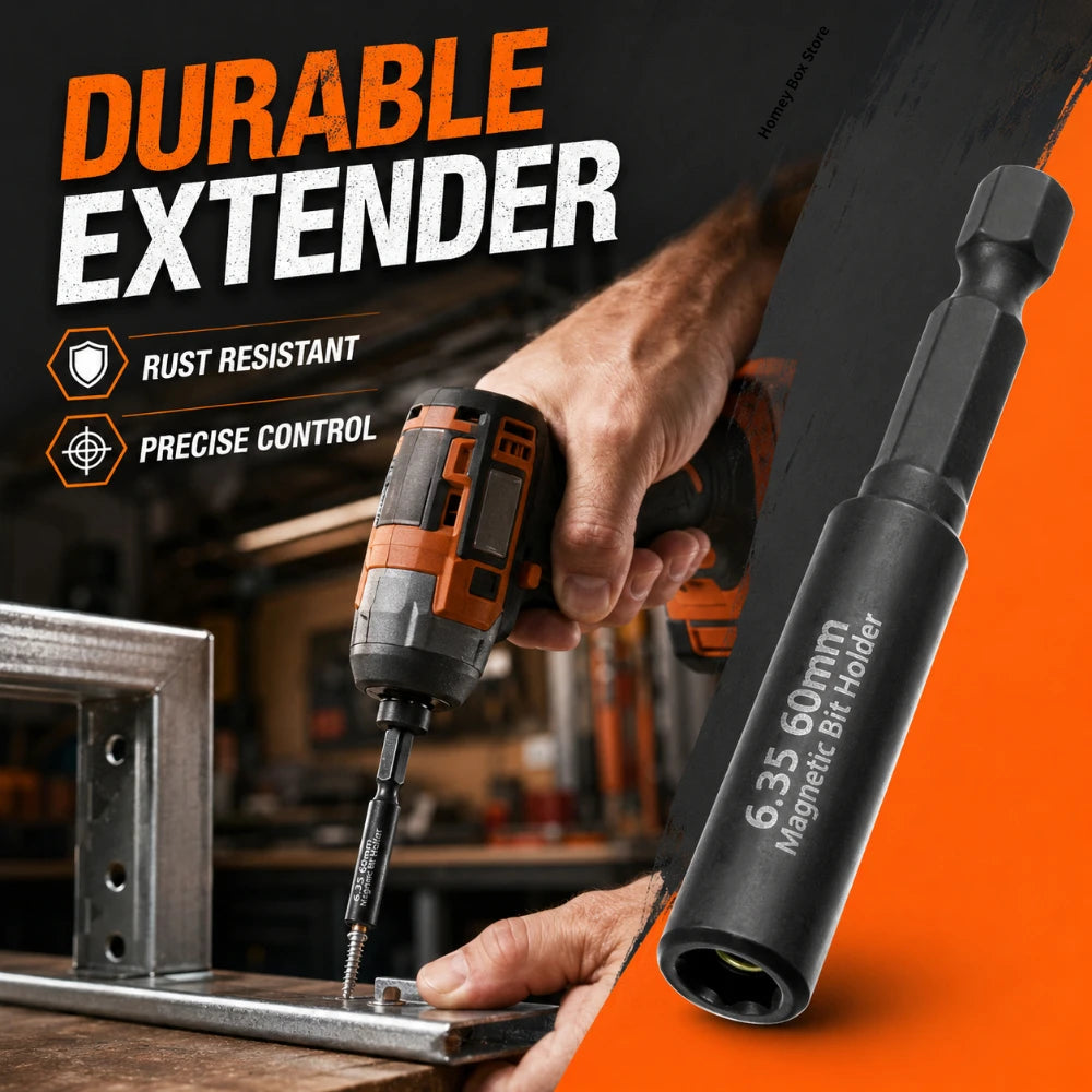 Magnetic 60mm Bit Extension Bar 1/4 Inch Head Screwdriver Transfer Rod Universal Power Drill Tool Accessory Qme
