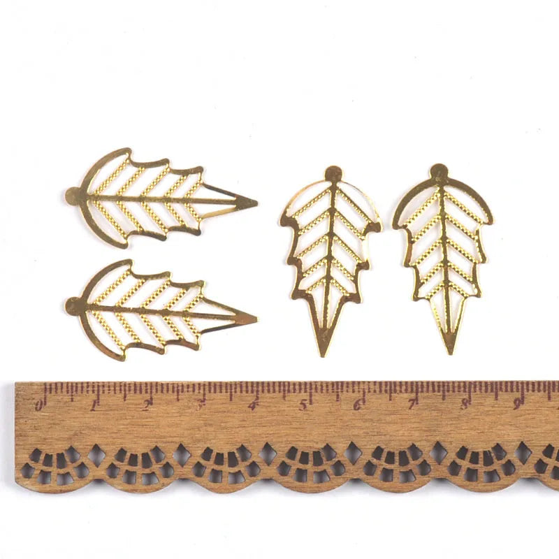 Mixed Gold Leaf Filigree Wraps Metal Crafts Connectors For Making Jewelry Accessories DIY Scrapbook Handicraft Home Decor yk0912 Qme