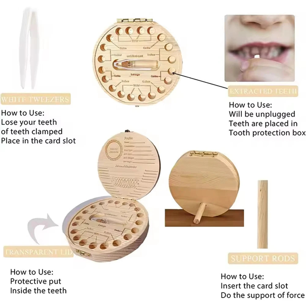 1PC Children's Milk Tooth Box - Baby Collection Box For Preserving Milk Teeth And Storing Teeth As A Memento Qme