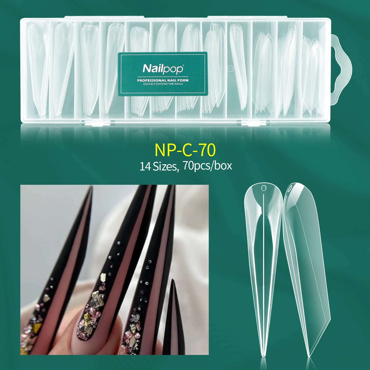 Nailpop Dual Form Molds Multiple Shapes Available Full Coverage Qme NP-C-70