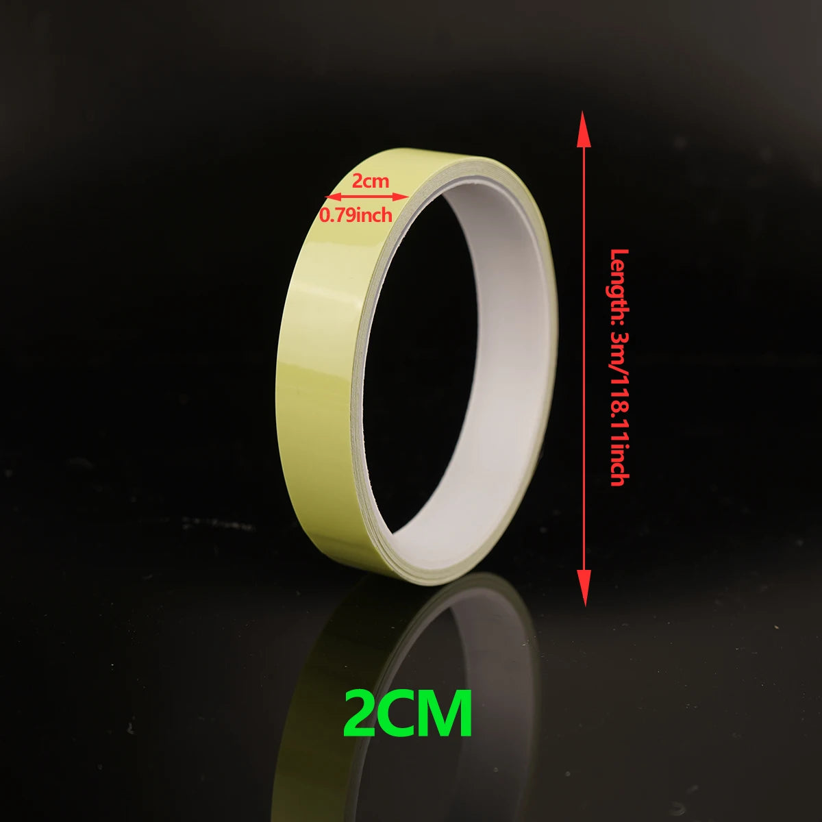 Luminous Tape For Night Use, Waterproof Luminous In The Dark Tape Stickers Bright Fluorescent Outdoor for Fishing Poles, Ropes Qme Width- 2cm 3M