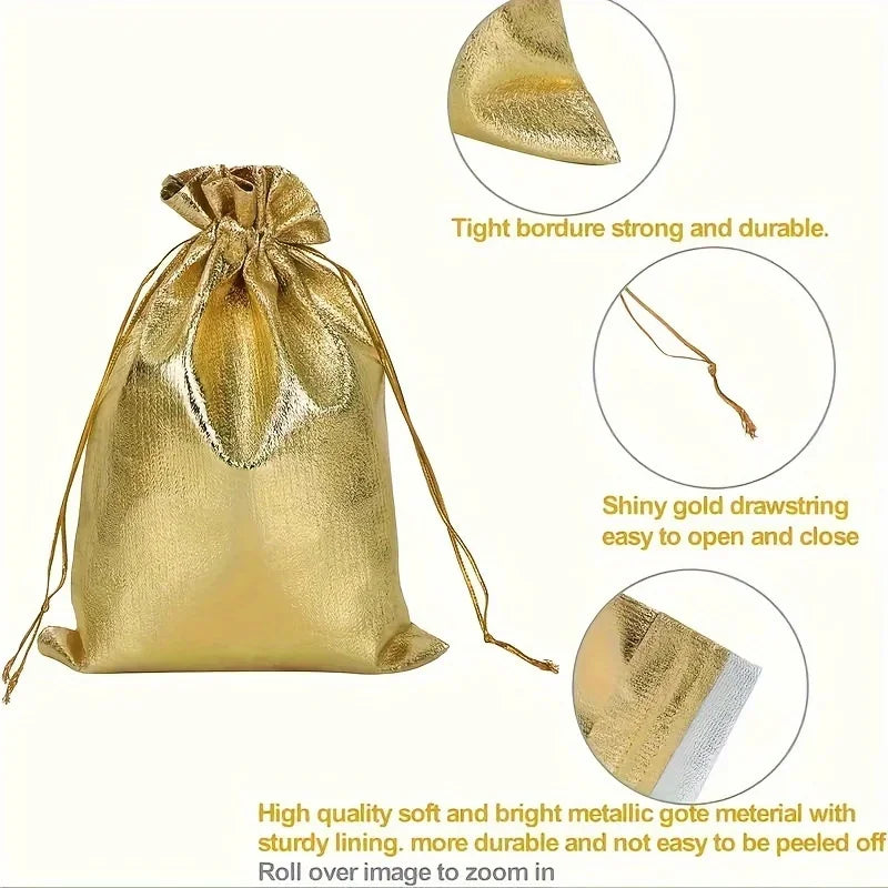 10pcs Drawstring Organza Jewelry Bags, Wedding Party Favor Candy Chocolate Gift Bags, Birthday Party Favors Qme