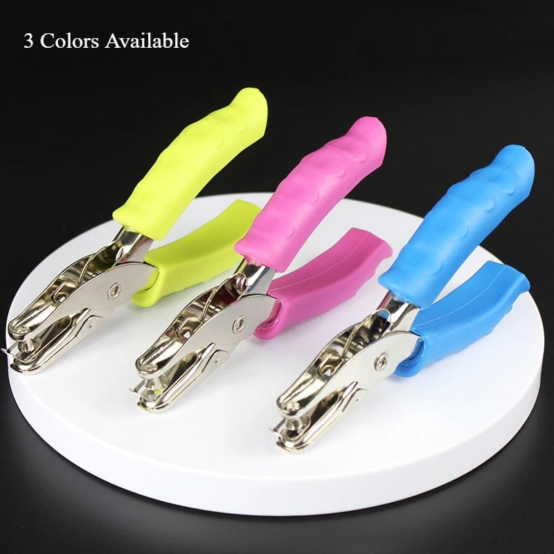 2-Piece Grip Single Hole Punch Pliers Handheld Circle Puncher Heavy Duty Effortless Paper Punch for DIY Crafts Cards & Binding Qme