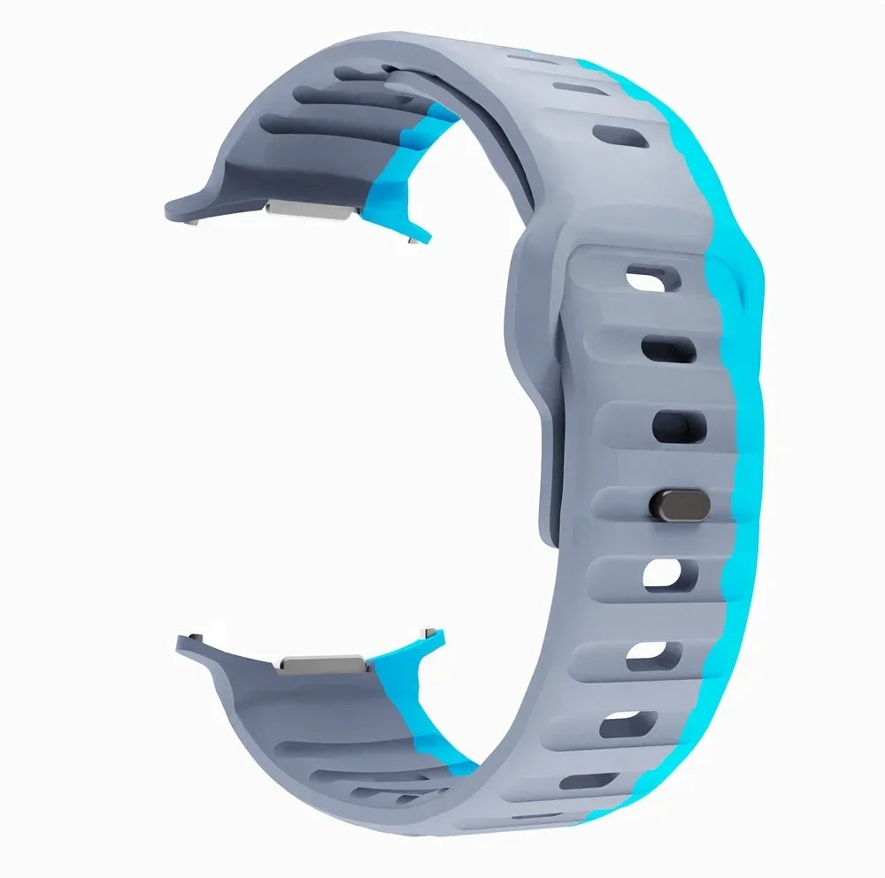No Gaps Silicone Sport Strap For Samsung Galaxy Watch Ultra 47mm Band For Watch Ultra Replacement Bracelet Watchband Qme GrayBlue watch 7 ultra 47mm