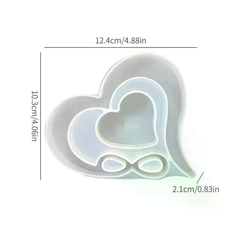 Heart-shaped Photo Frame Pendulum Base Silicone Mold, DIY Crystal Epoxy Resin Mold, DIY Photo Frame Ornament Qme