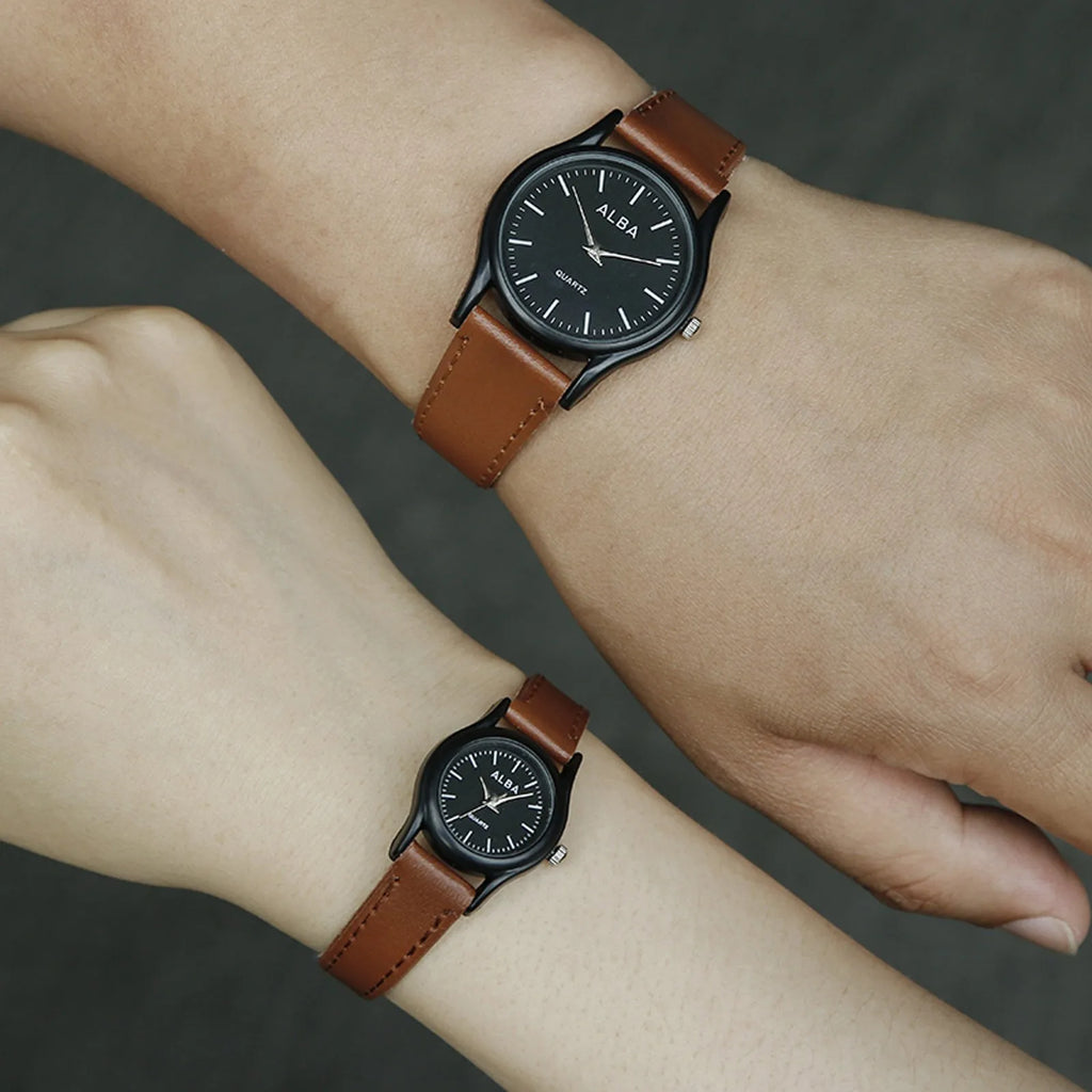 Unisex Lovers Fashion Business Formal Place And Daily Life Design Hand Watch Simple High End Stainless Steel Leather Watch Qme