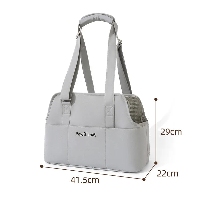 A Puppy Go Out Portable Shoulder Handbag Dog Bag Pet Cat Chihuahua Yorkshire Dog Supplies Suitable For Small Dogs Dog Carrier Qme grey