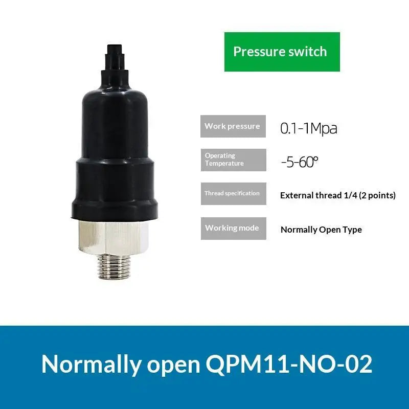 1Pcs G1/8 G1/4 Automatic Controller QPM11 NO NC Adjustable Air Pressure Switch 0.1-1Mpa Hydraulic Diaphragm Qme QPM11 NO 02