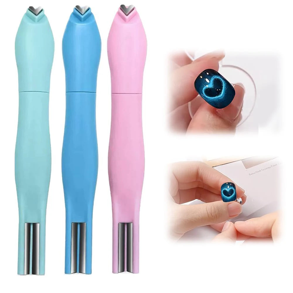 3-in-1 Heart Magnet Cat Eye Gel Polish Upgrade Magnetic Nail Art Tool Qme