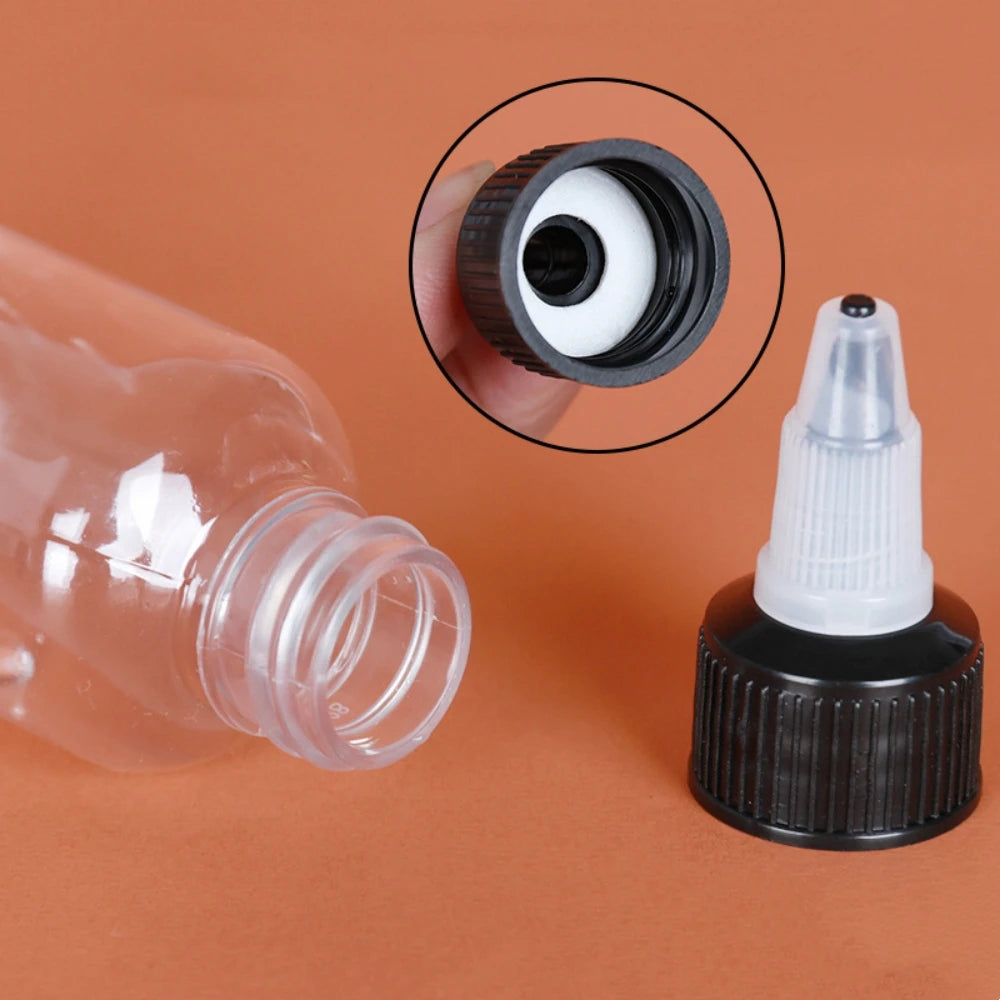 10pcs 30/60/100/120ml Recyclable Clear Tattoo Airbrush Ink Pigment Bottles Empty Bottle Container For Tattoo Ink Color Qme