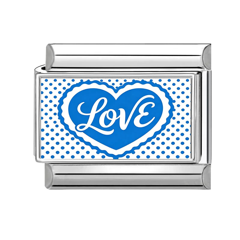 2026 Women Romantic Heart Shiny CZ Pattern Italian Charm Links Fit