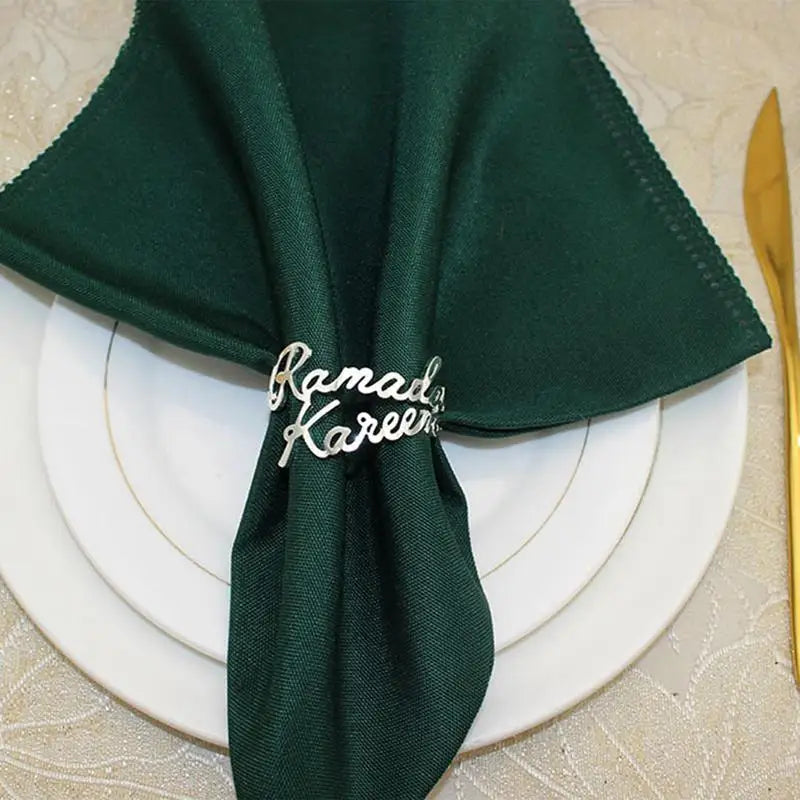 Napkin Ring Eid 6X Holder Alloy Dining Table Decor Party Supplies Qme