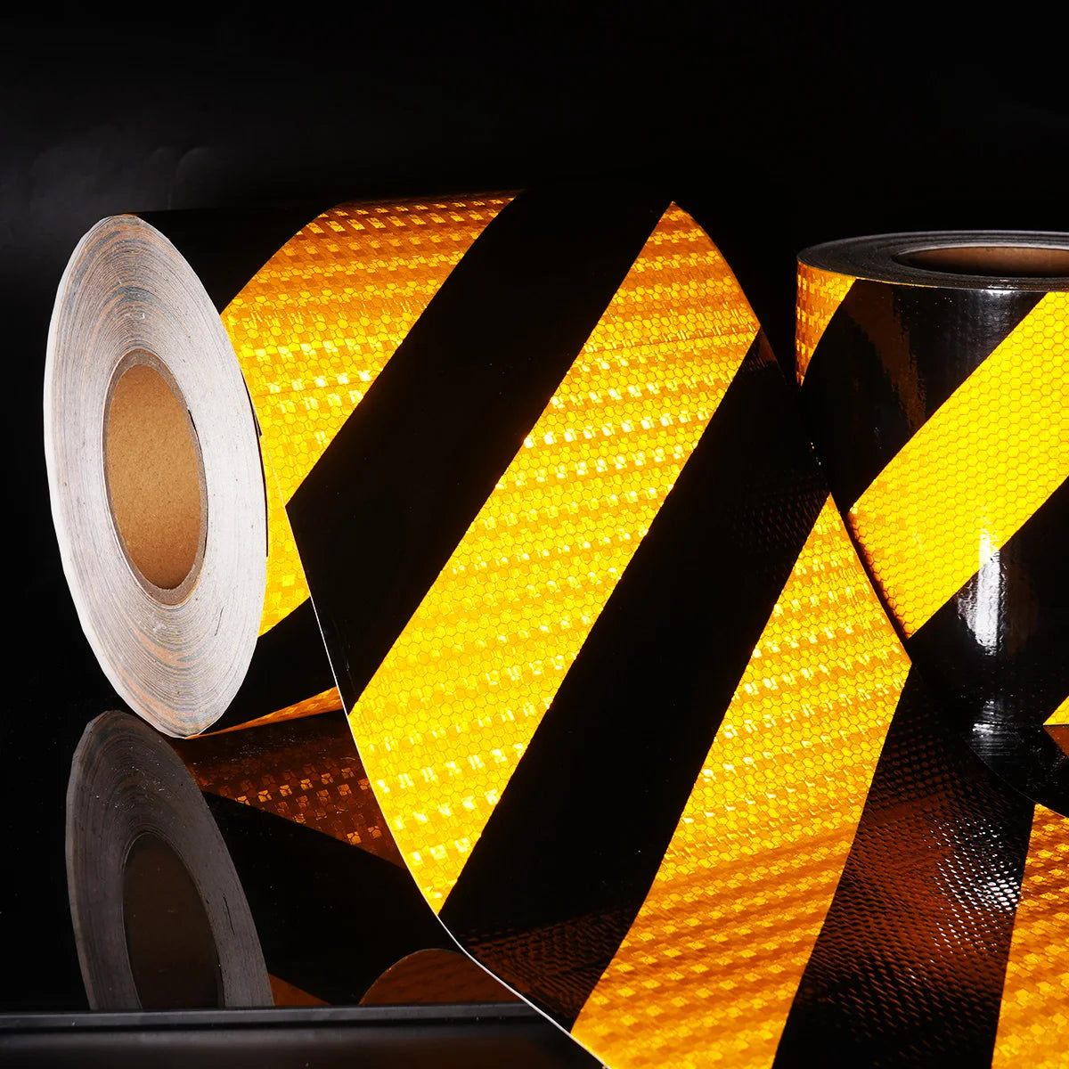 Yellow Twill Reflective Tapes Waterproof Adhesive Strips Hazard Reflector Warning Conspicuity Stickers Qme