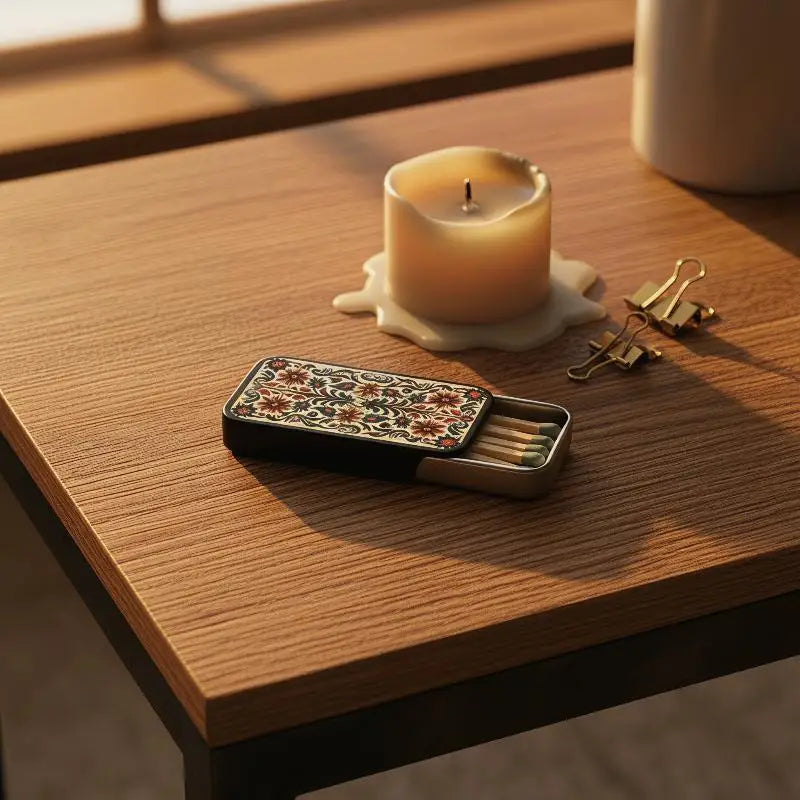 Black Gold Rose Heart-shaped Retro Fire Wood Box Does Not Include Qme