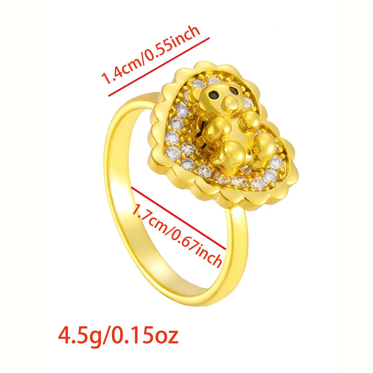Luxury Rotating Animal Rings Women Spinner Fidgets Cute Flower Heart