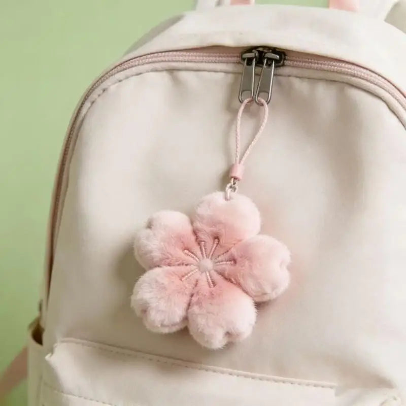 2026 New Cherry Blossom Series Plush Doll Pendant Kawaii Pink Flower Car Keychain Gift For Cute Girlfriend Bag Decoration Qme