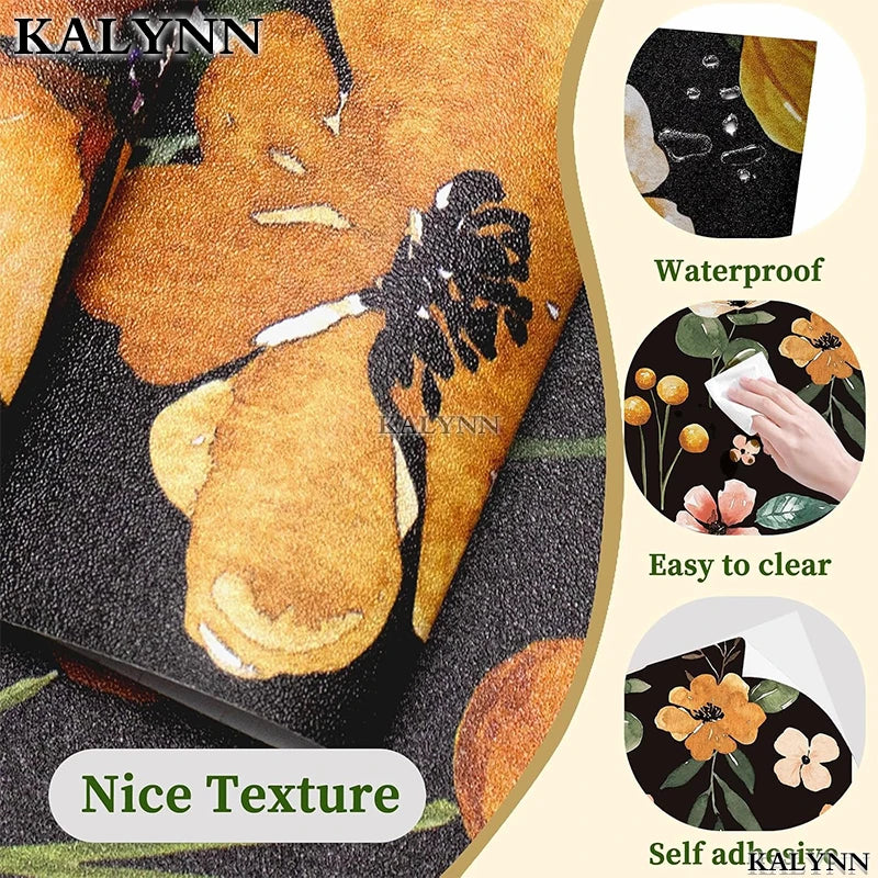 Floral Self Adhesive Wallpaper Peel Stick Contact Paper Kitchen Qme