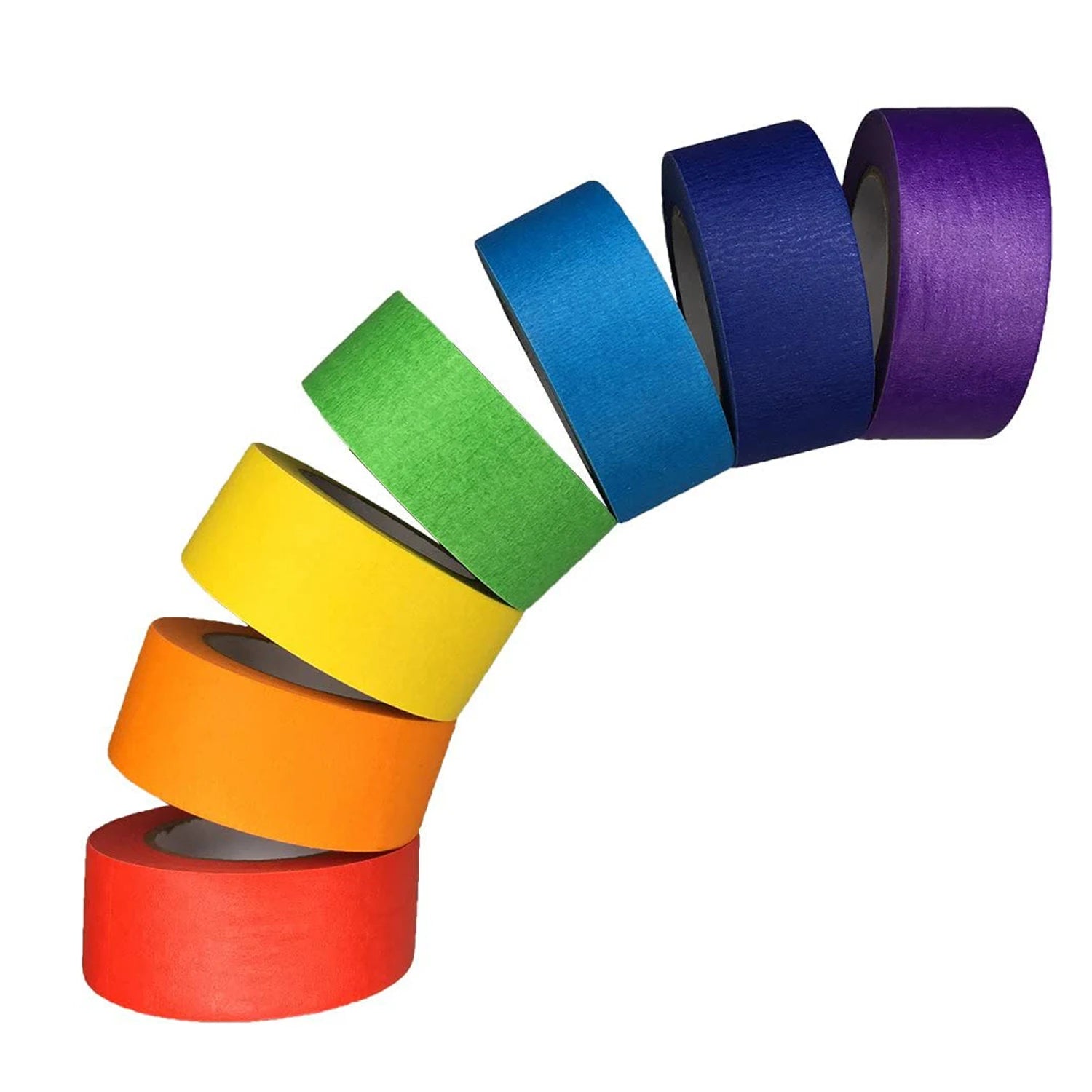 7 Rolls Rainbow Colored Masking Tape Adhesive Painters Textured Paper Roll Stickers Decoration DIY Marker Label Drafting Craft Qme 7 Rolls 1cm