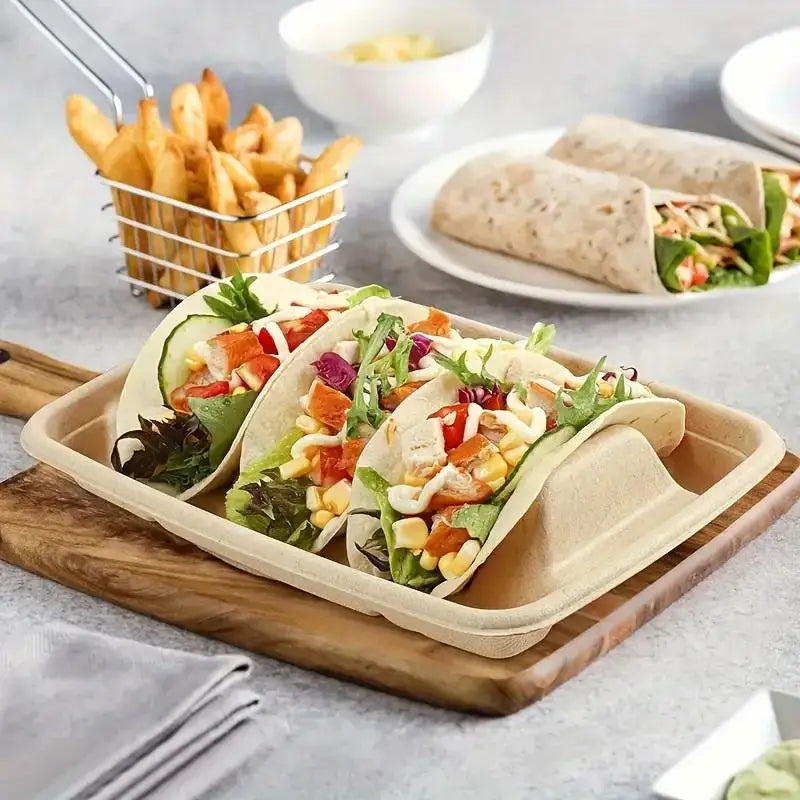 Disposable Taco Plates 3 Compartments Serving No Messy Dining Qme