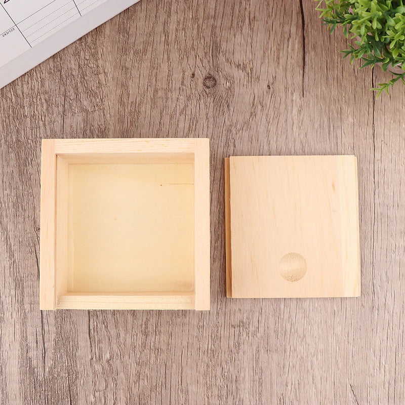 Wood Jewelry Box Storage Home Decoration Wooden Unfinished Slide Qme
