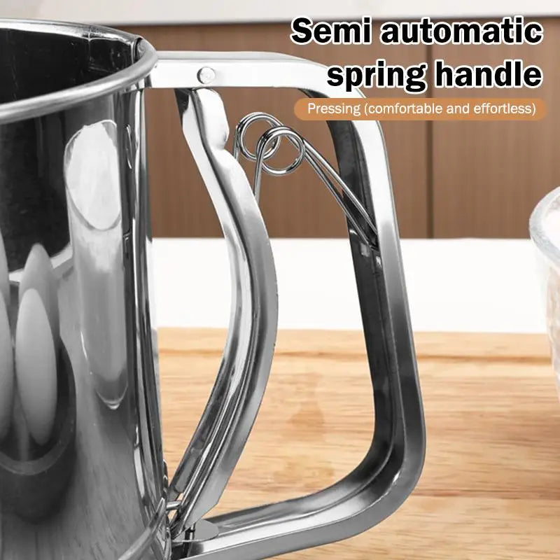 Cakes Hand-screened Sugar Mesh Sieve Baking Strainer Stainless Steel Qme