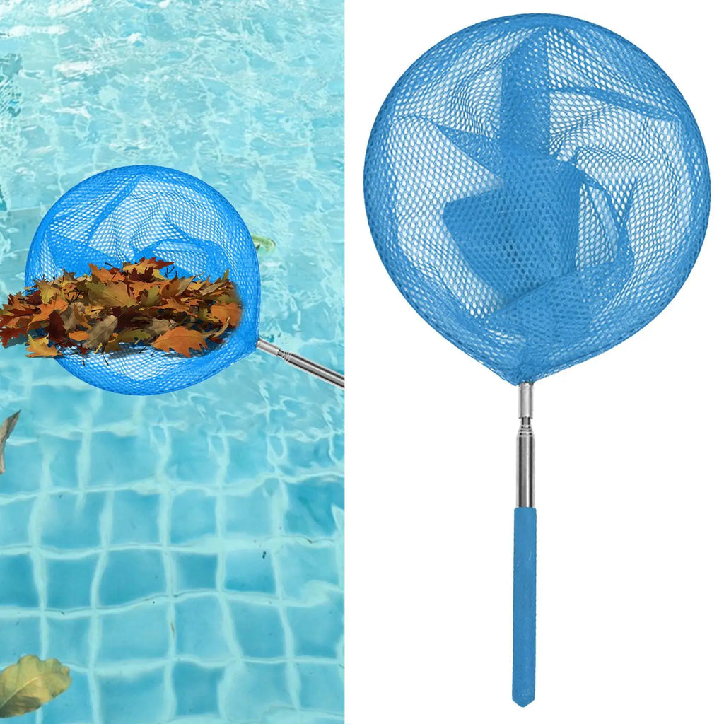 Kids Fishing Net Stainless Steel Telescopic Anti Slip Small Catcher Frog Catching Net for Beach Aquarium Pool Outdoor Games Qme