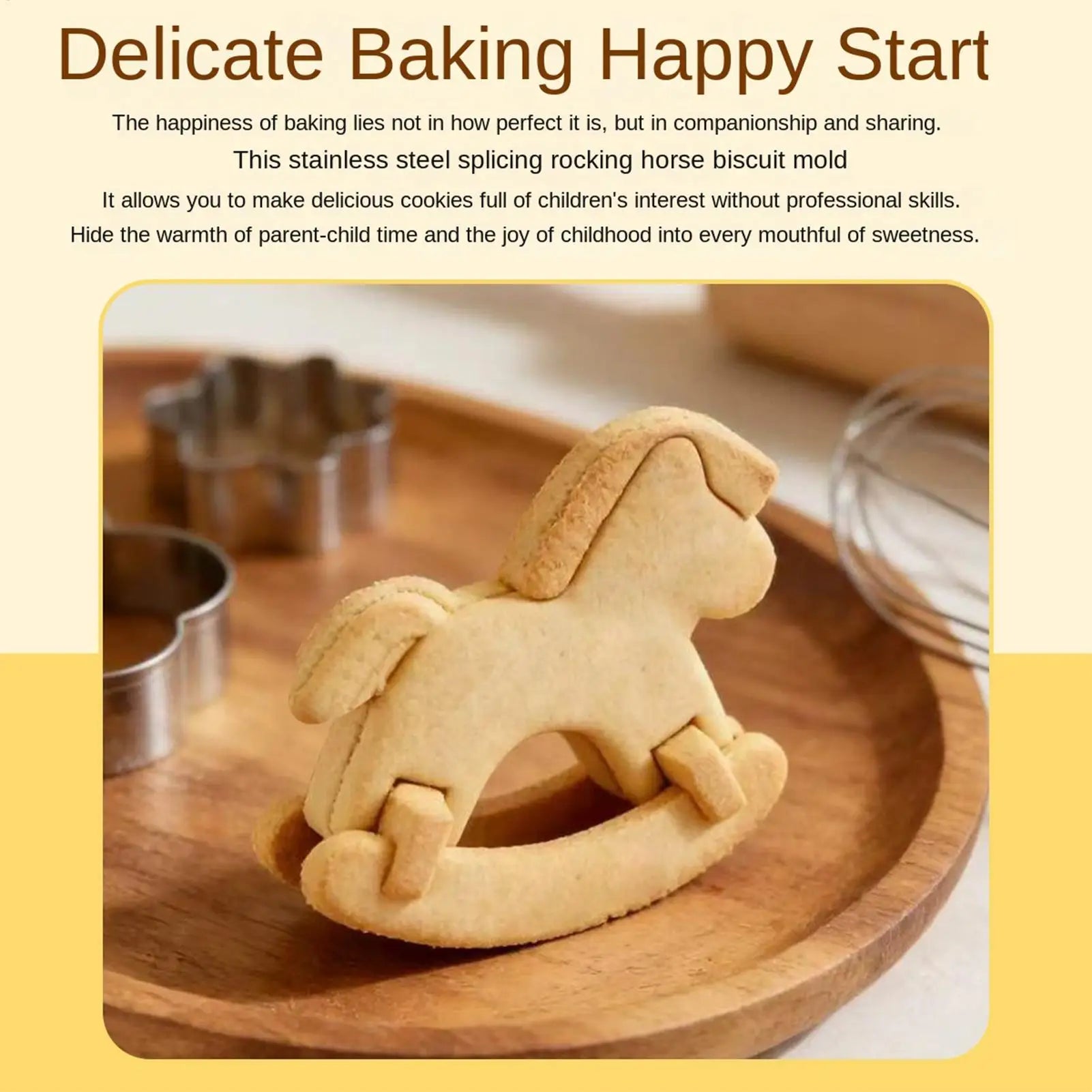 Horse Cookie Cutter Shape Pastry Mold Stainless Steel Apartment Home Qme
