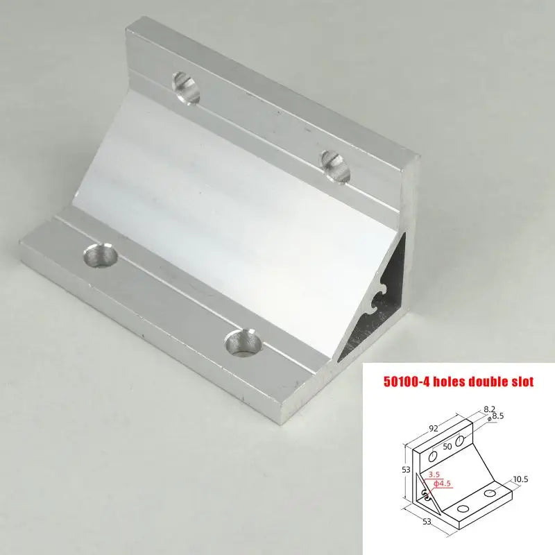 Cast Aluminum 90 Degree Angle Bracket for 20/30/40/45 Series Aluminum Profile Single-slot Connection Joint Industrial Fastener Qme 50100 4holes