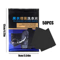 NEW Black Fabric Dye 50 Pieces Color Fixing Brightening Black Clothes Restorer Laundry Supplies For School Hotel Apartment Dorm Qme as shown