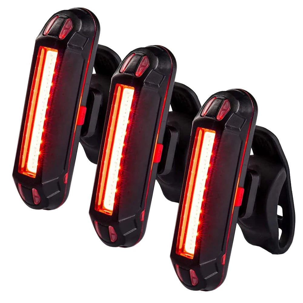 USB Rechargeable LED Bike Tail Light 1-3 Pack, Bright Bicycle Black Light,Cycling Safety Flashlight Qme 3PCS(Red Light)