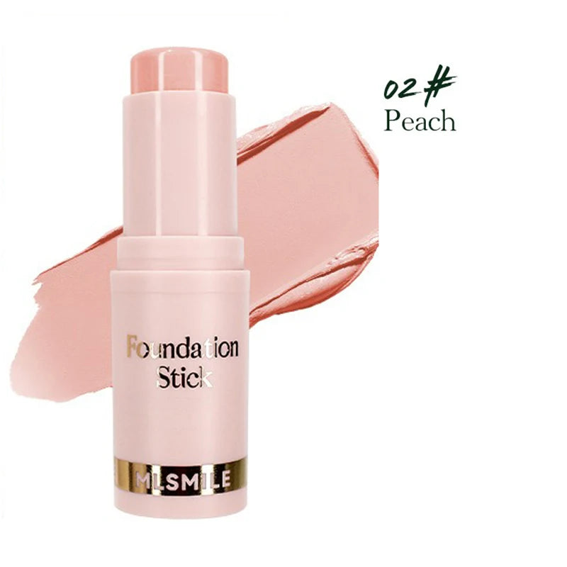 Facial Stick Foundation Full Coverage Dark Skin Foundation Makeup Lasting Oil-control Concealer Base Cream Matte Natural Primer Qme 02 Peach
