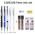 Mechanical Pencil Set With Refills Lead and Eraser,0.5/0.7/2.0mm Drafting,Sketch,Architecture Pencils,Back to School Supplie Qme 0.5-2.0mm mix set