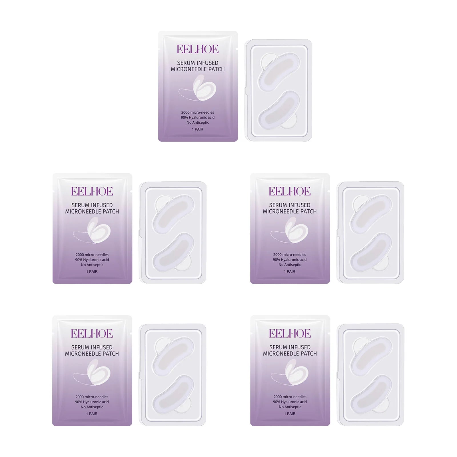 0.25mm Collagen Microneedle Eye Patch Anti-Wrinkle Soluble Micro-needle Eye Mask For Dark Eye Circle Moisturizing Under Eye Skin Qme 5 pairs
