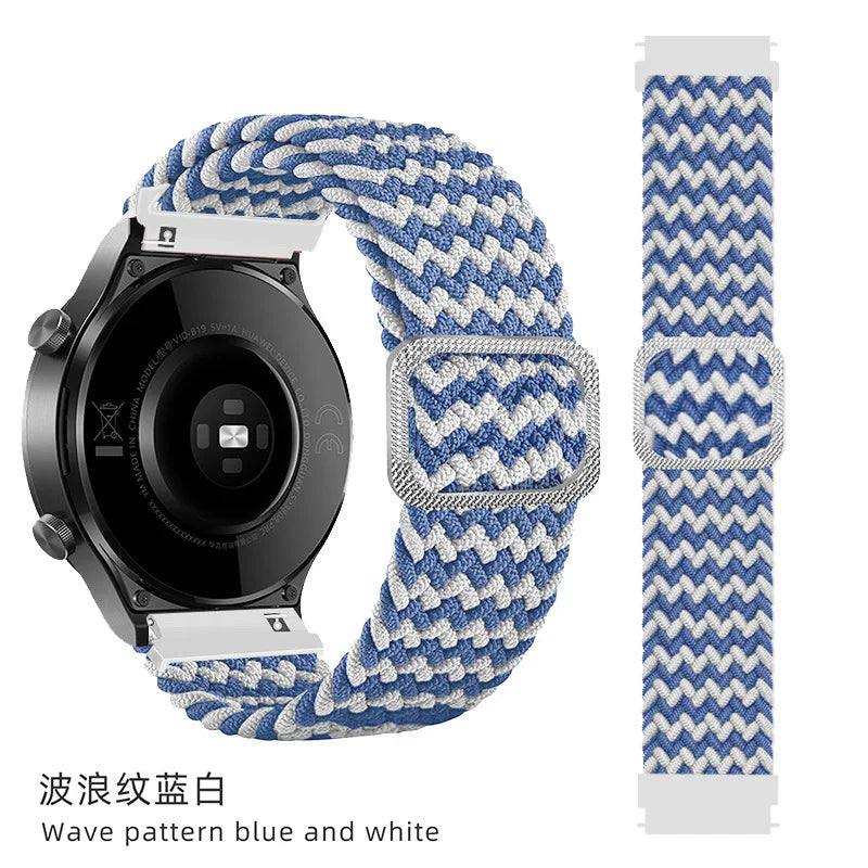Elastic Nylon Braided Watch Band Adjustable Strap For Samsung Galaxy Watch 3 Huawei Watch 20MM 22MM 45MM 46MM Qme
