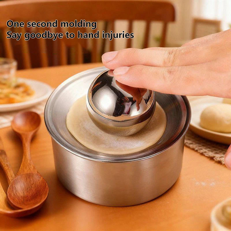 Kitchen Gadgetstainless Steel Dumpling Maker Dough Presser Round Mold Qme