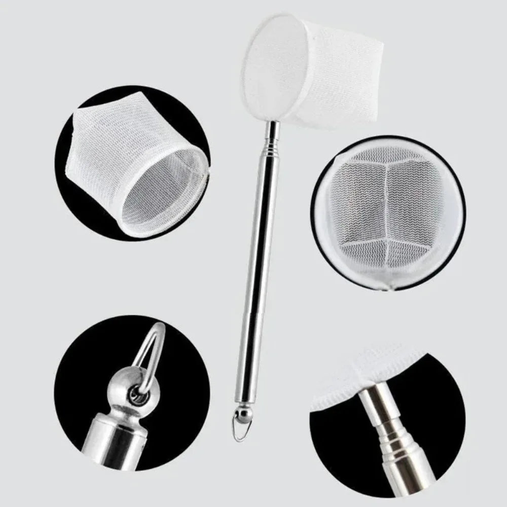 13- Flexible Aquarium Fish Tank Catch Net Fishnet Retractable 3D Qme