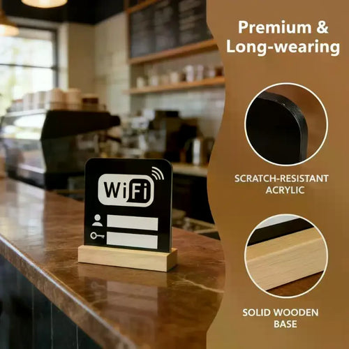 1 Acrylic Mirror Wifi Sign Public Places House Shops Handwriting Qme