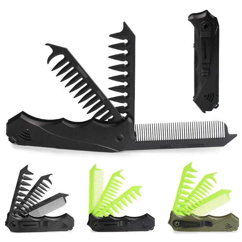 Professional 1 Pocket Folding Combs Wide Tooth Oil Head Comb Beard Qme
