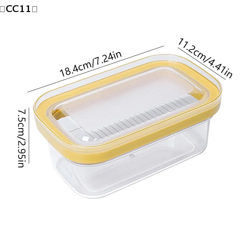 Butter Dish Keeper Cutter Slicer Clear Airtight Easy Cutting Qme