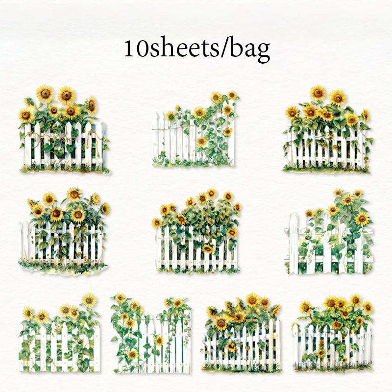Sticker Pack 10sheets/bag Manor Hedge Flower Landscaping Stickers Scrapbooking DIY & Handbook Phone Case Notebook Decoration Qme 2