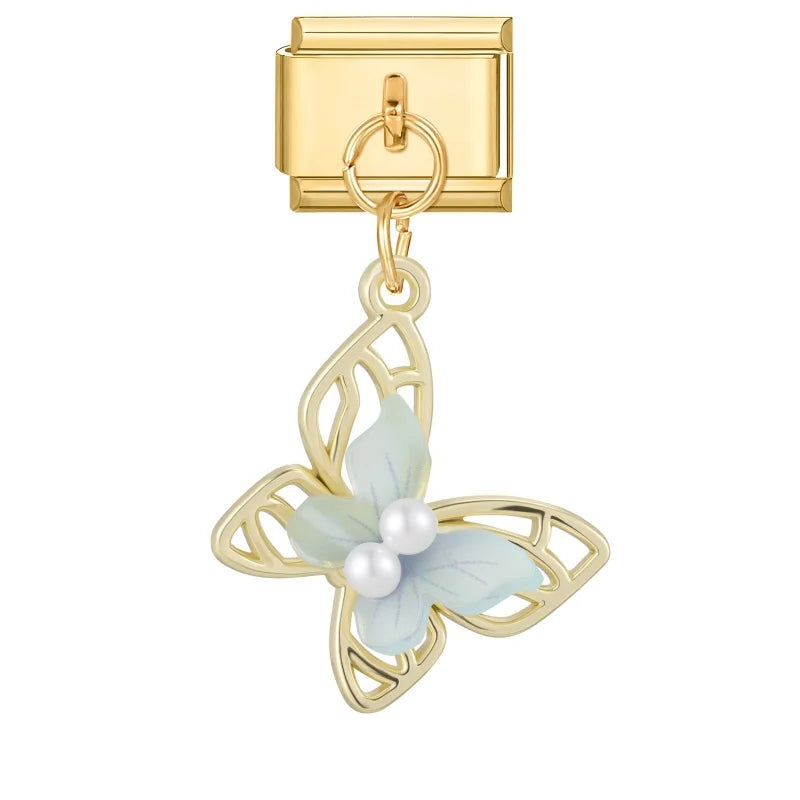 Luxurious Italian Steel Stainless Pendants Inlaid Artificial Zircon