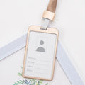 Metal Alloy Work Name Card Holders Fashion Business ID Badge Lanyard Qme Gold
