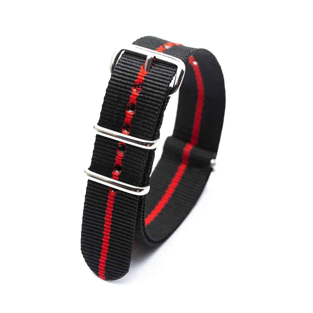 Durable Striped Nylon Wristband Bracelet Watch Band Universal Strap