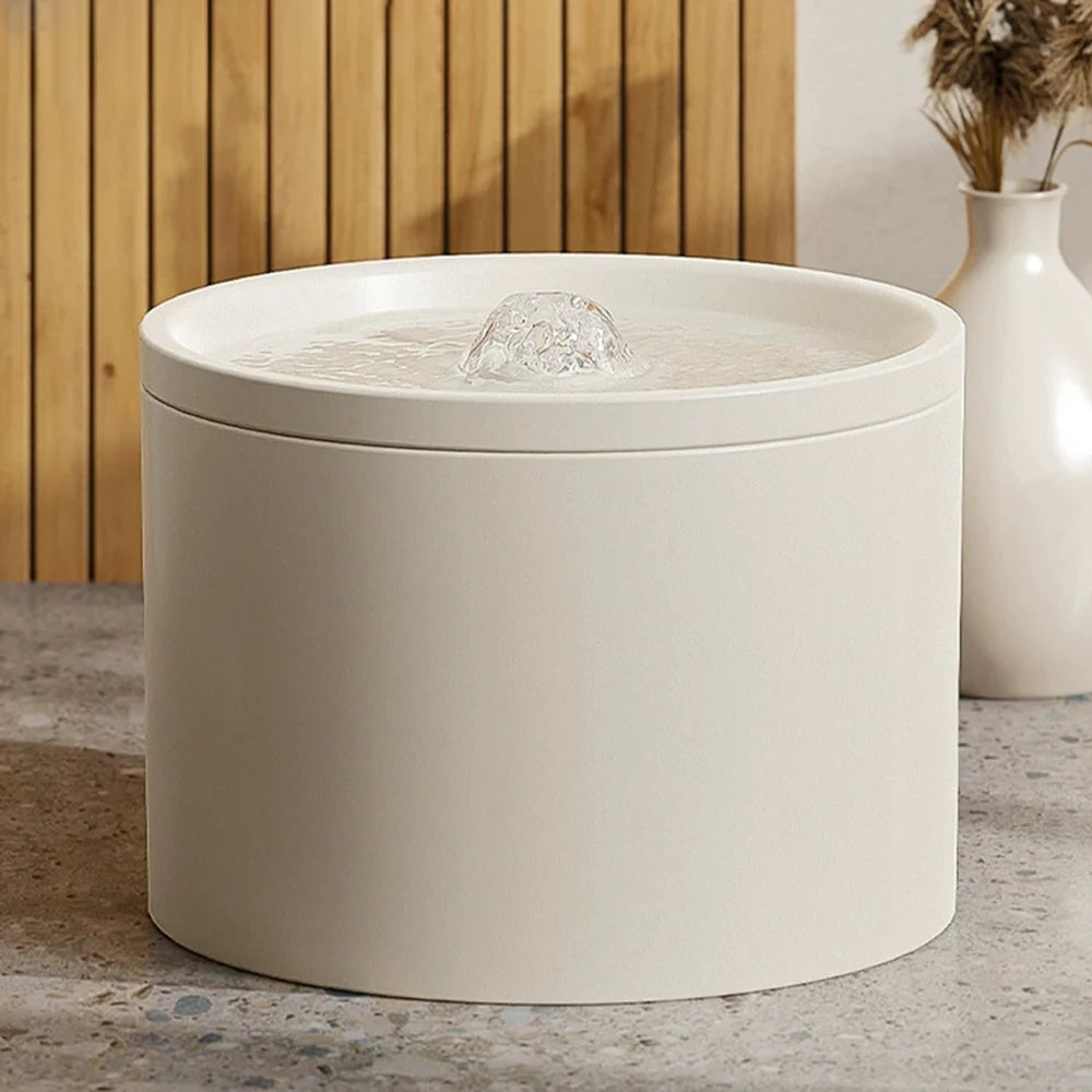 Cat Automatic Water Dispenser, Pet Ceramic Bowl, Dog Bowl Water Dispenser, Circulation And Flow Water Dispenser Qme white