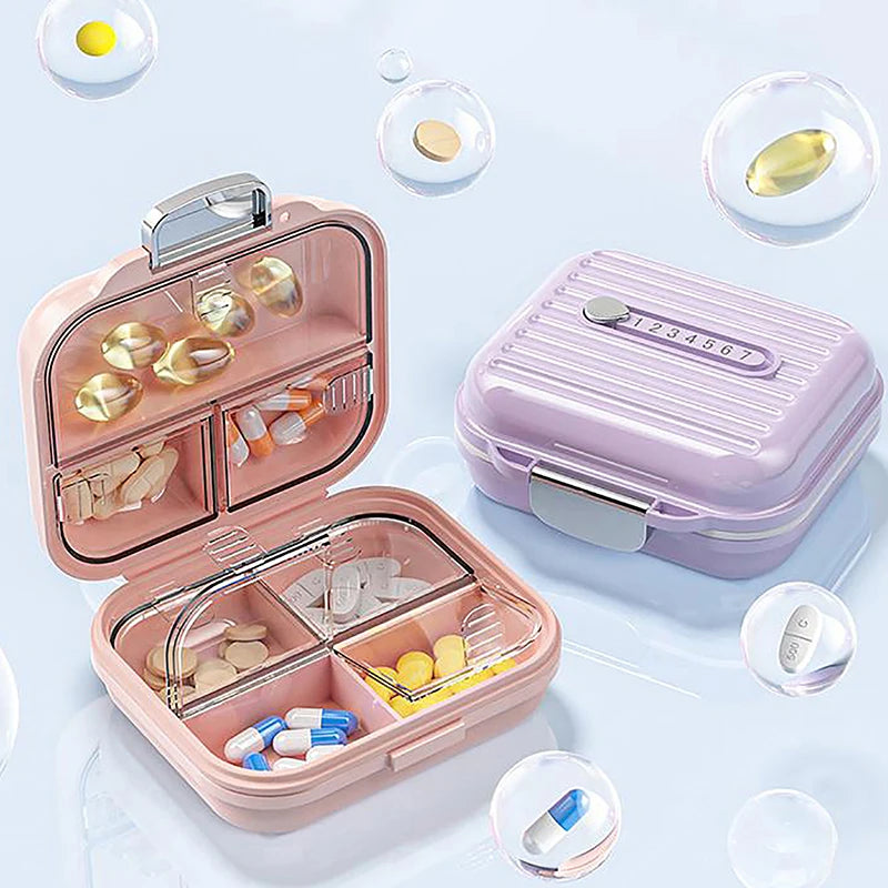 Mini Pill Box Travel Lightweight 7 Compartment Medicine Organizer Qme